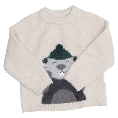 Zara, Strickpullover, Größe: 92, Beige/Grau/Grün, Print, Feinstrick #Prt