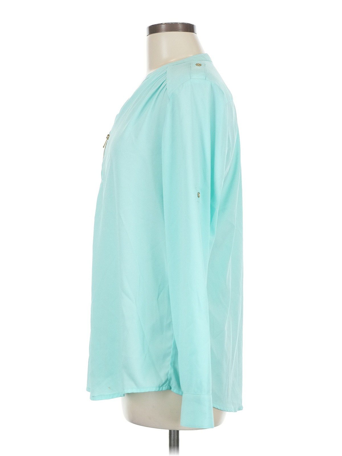 Calvin Klein Women Green Long Sleeve Blouse M thumbnail 4