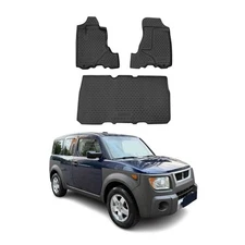 OMAC Floor Mats Liner for Honda Element 2003-2011 Black TPE All-Weather 3 Pcs