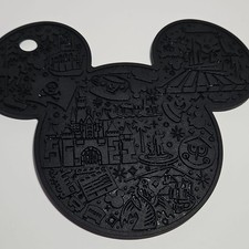 Disney Mickey Mouse Silicone Trivet Disneyland Attractions Embossed Design