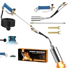 Propane Torch Weed Burner Kit, High Output with Long/Short Mode,Self Igniter ...