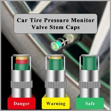 Car Tire Pressure Monitor Valve Stem Caps Sensor Indicator 3 Color Eye Alert