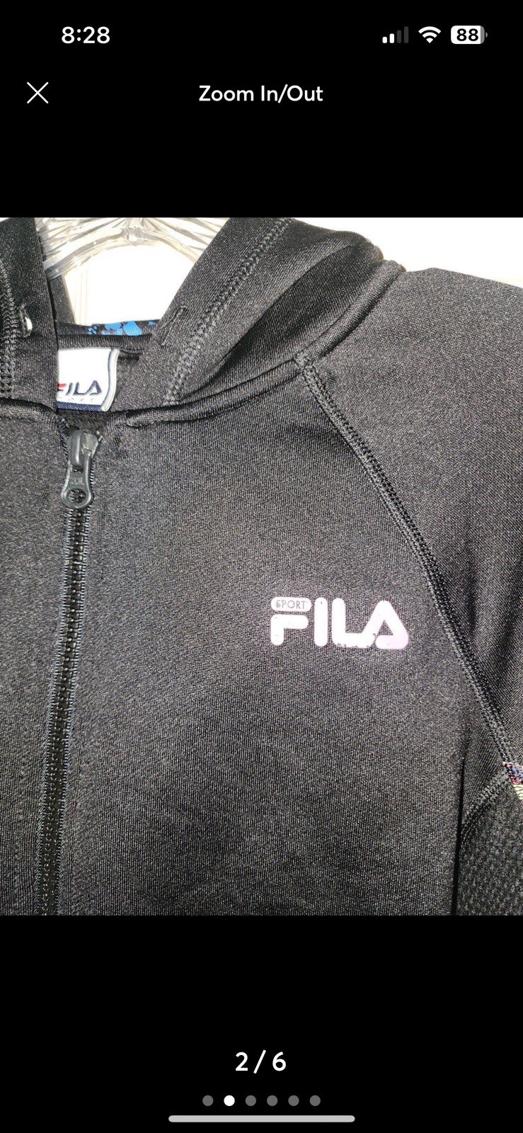 Giacca donna Fila taglia small nera con cappuccio e zip #25