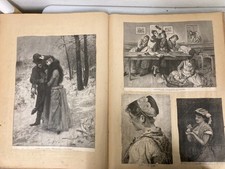 Antique Photo Album Scrap Book   Beautiful Illustrations   25"x 19"