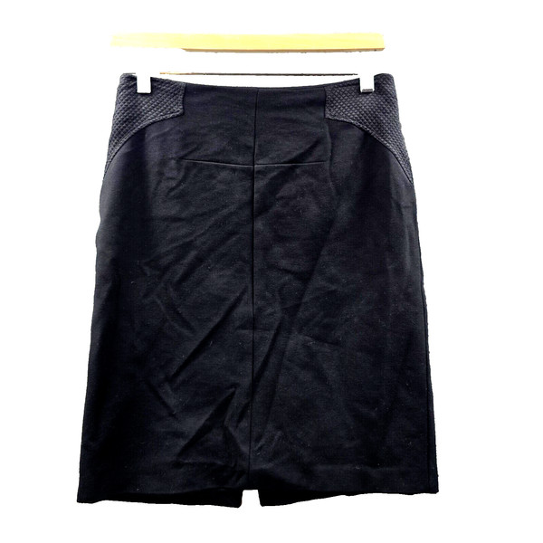 Oxford Skirt Womens Pencil Size 8 Black Stretch Knit Mesh Trim