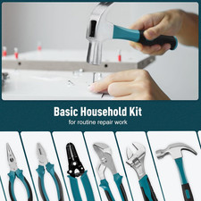 281 Pcs Home Tool Kit Portable Complete General Hand Tool Set Blue - Image 3