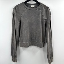 Anthropologie T.la Washed Grey Pull Over Sweatshirt Size Small