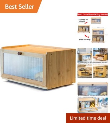 Farmhouse Style Bamboo Bread Storage Container with Ventilation
