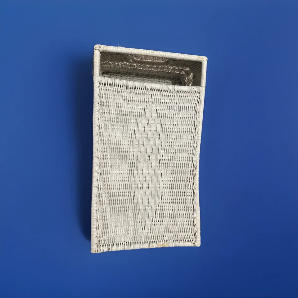 Vintage Wicker Bed Breakfast Lap Serving Tray with Magazine Holder - Image 3 of 4