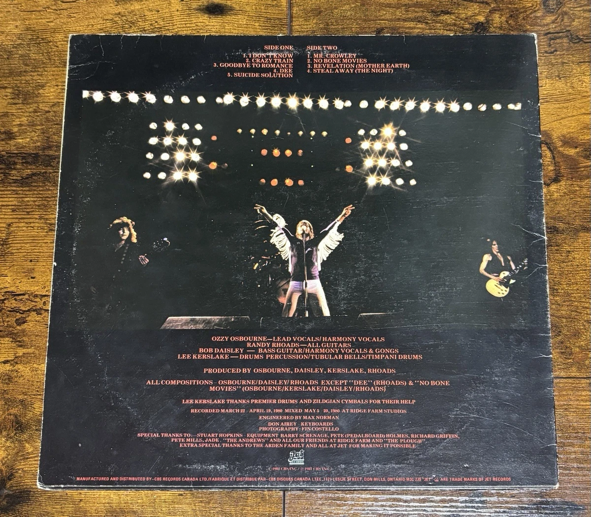 Ozzy Osbourne Blizzard of Ozz 1980 Original Pressing Jet Records JZ 36812