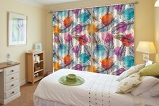 3D Colored Feathers ZHUA3014 Photo Curtain Window Blockout Fabric Amy 2023