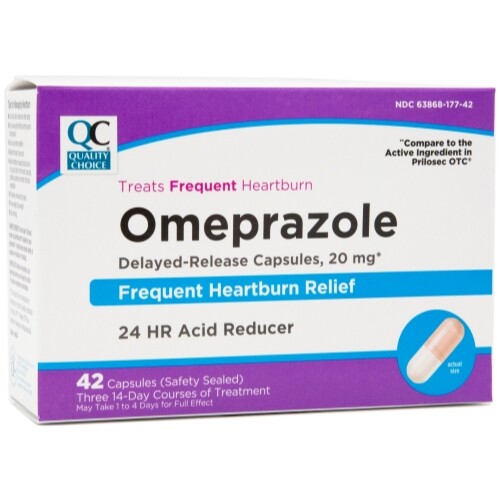 2 Pack Quality Choice Omeprazole Delayed Release Acid Reducer 20mg 42 Tabs Each - Picture 6 of 6