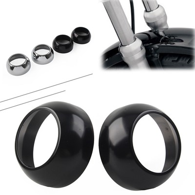 2 Stück Chrom-Alu-Gabelkappenabdeckungen 39 mm für Harley Sportster Dyna FXR