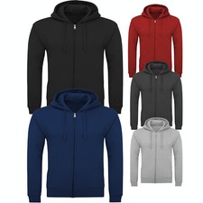 Mens New Gym Casual Zip Up Hoody Hoodie Track Pullover Jumper Sweatshirt Jacket