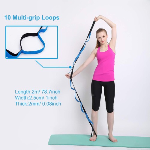 MengH-SHOP Fitness Yoga de Sangles Flexibility Stretching Strap avec 10 Boucl... - Imagen 4 de 7