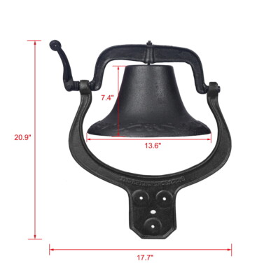 Black Dinner Bell Large Cast Door Dinner Bell Church School Farm