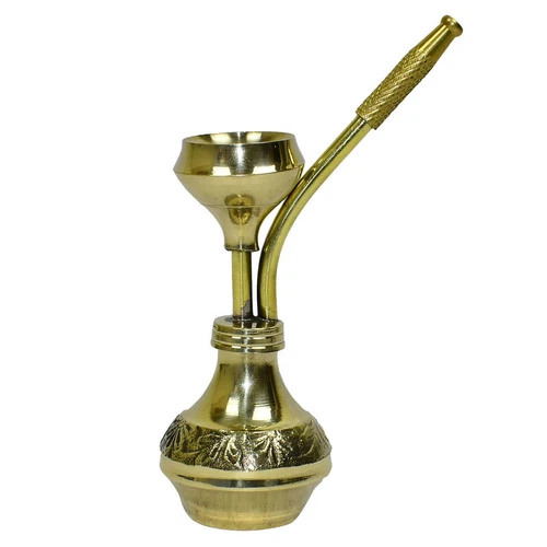 Brass Hookah Pipe Pot Smoking Tobacco Chillum Bar Parties Home D�cor Showpiece