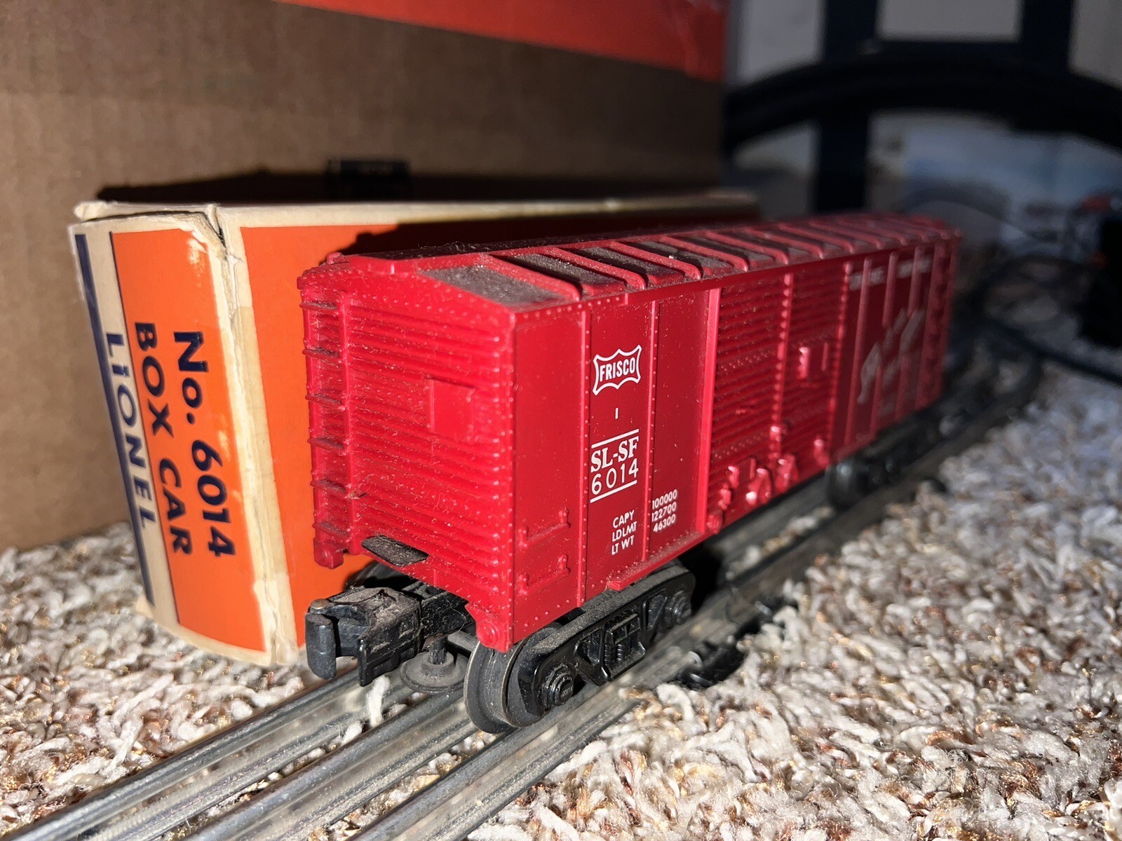 Lionel Electric Trains Postwar 6014 Frisco (Red) Boxcar with Original