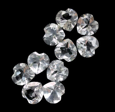 White Topaz Round Loose Faceted Natural Gems 5mm each 6 Piece Parcel Lot