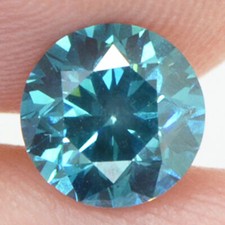 Fancy Blue Diamond Round Shape Loose SI1 Natural Enhanced Certified 0.90 Carat