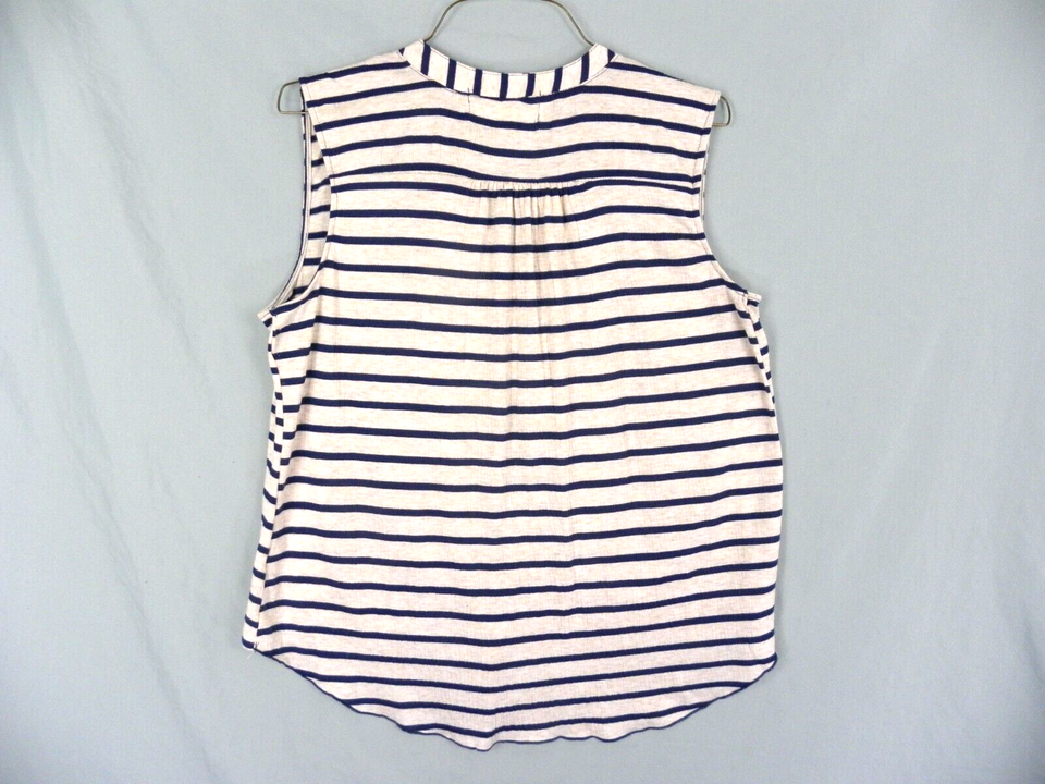 French Laundry Women's XL Blouse Pullover HiLo Hem Sleeveless Hem Tie