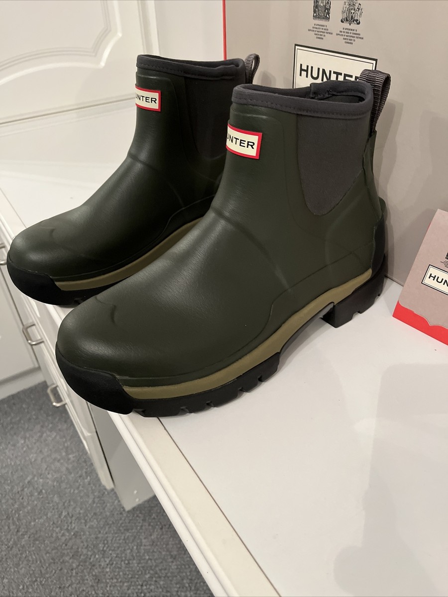 hunter men's field balmoral hybrid chelsea boot dark olive