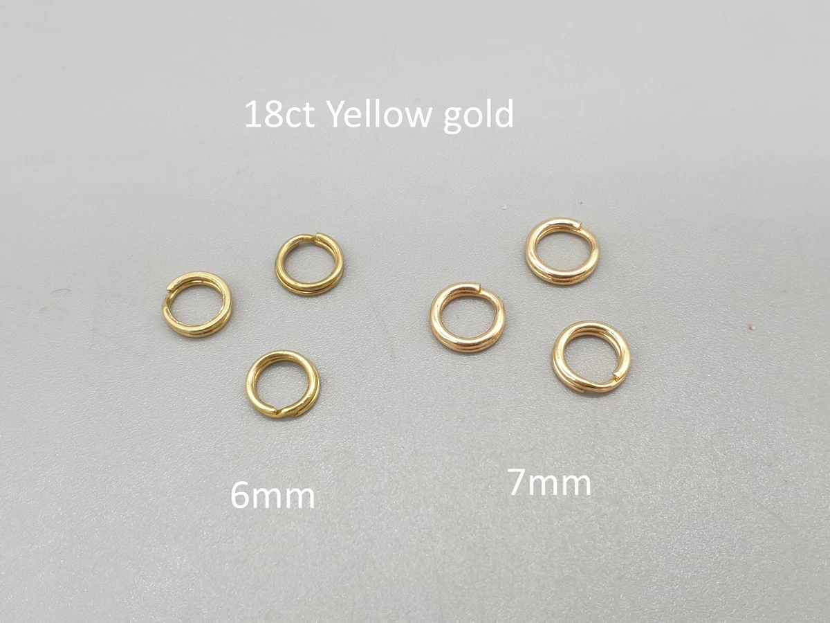 9ct Yellow Gold 7mm Split Rings - Jewelry Making Findings, Easy Charm Attachment (Bulk)