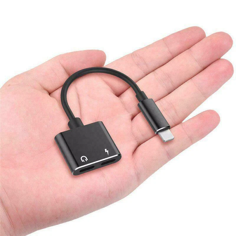 2in1 Splitter Adapter Dual Audio Charger Headphone Aux iPhone 14 13 12 11 X Pro - Image 2 of 4