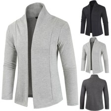 Men's V-Neck Knitted Cardigan Sweater Coat Slim Fit Long Sleeve Casual Jacket