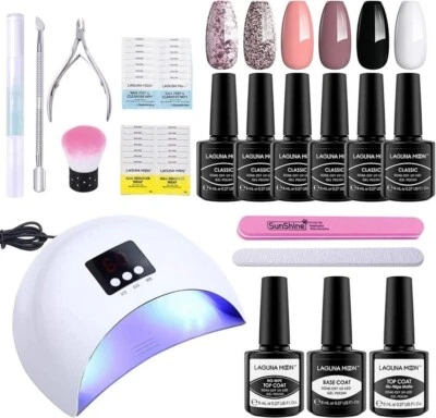 LAGUNAMOON LAGUNA MOON STARTER GEL NAIL KIT 36W UV LED MLAMP MANICURE - GIRLS NIGHT OUT