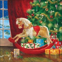 "20 Servietten \"Wooden Rocking Horse\" Schaukelpferd Nostalgie *33X33 Weihnachten"