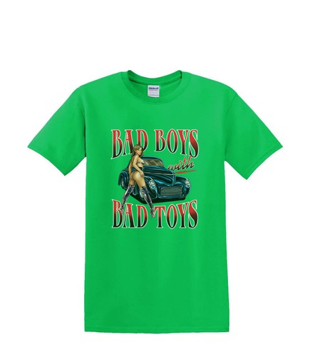 t-Shirt S to 2XL 3XL - BAD BOYS bad toys hotrod sled pinup fun adult - Picture 9 of 72