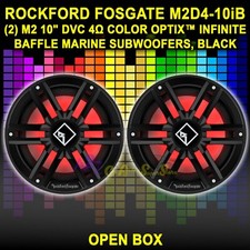 2 ROCKFORD FOSGATE M2D4-10IB COLOR OPTIX 10" DVC 4 MARINE SUBWOOFERS BLACK OB