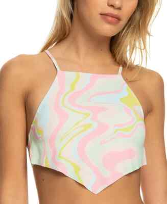 Roxy Juniors' Tropics Hype Cropped Tankini Top, Multi, Medium, New