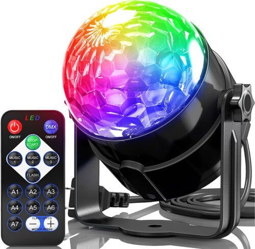 Luce discoteca sfera festa multicolore illuminazione palco strobo LED telecomando rotante lampada