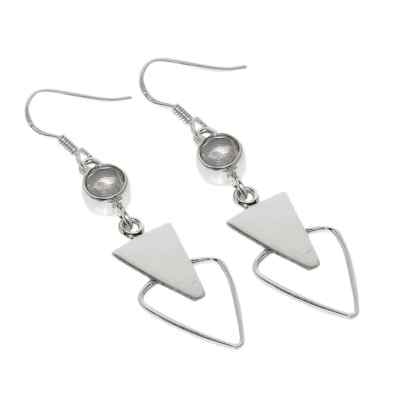Verführerische weiße Topas Ohrringe massiv 925 Sterlingsilber Schmuck; perfektes Geschenk UK