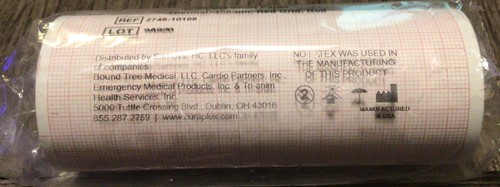 NOS Curaplex Boundtree ECG Chart EKG Thermal Paper 108mm Red Grid Roll Sealed - Picture 2 of 2