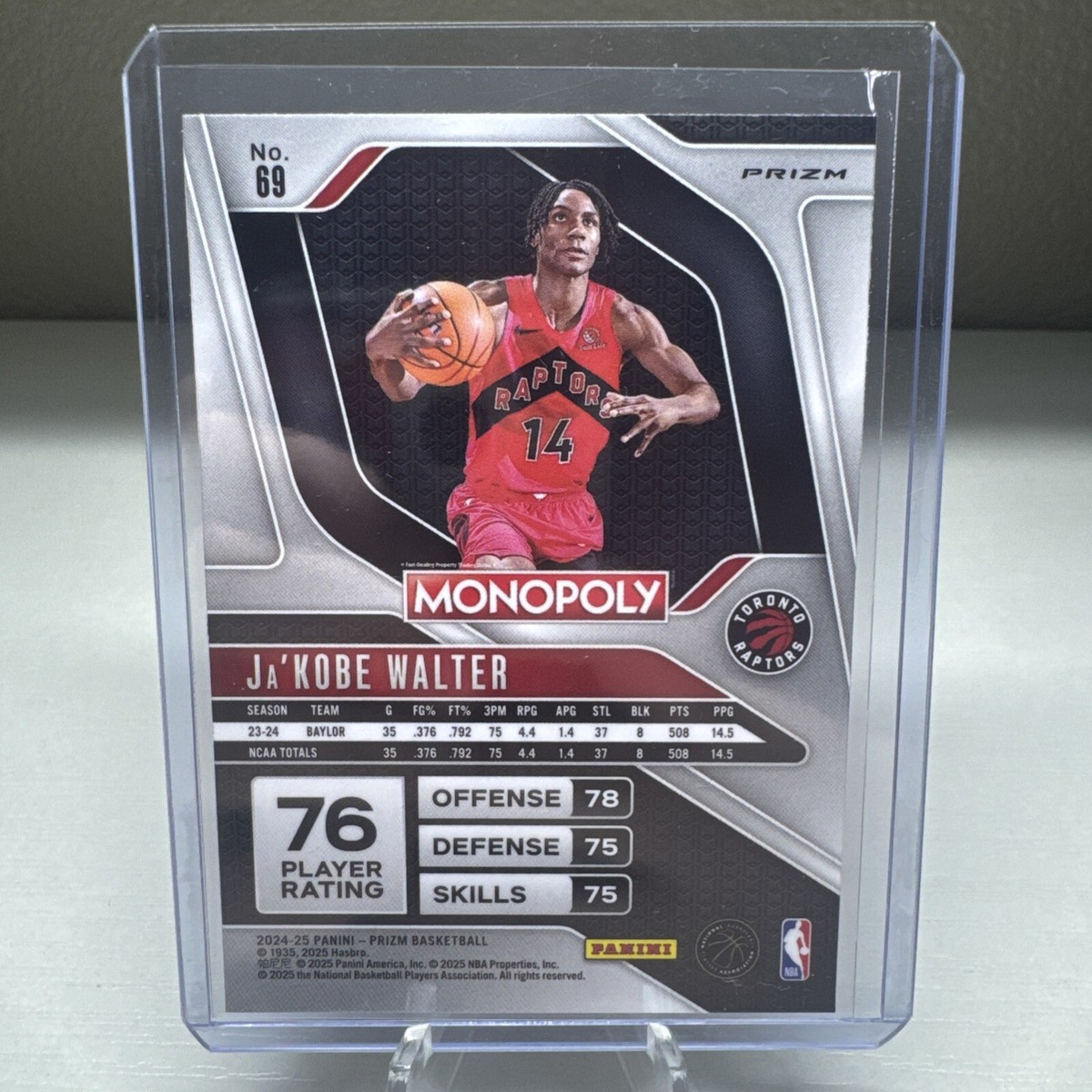 2024-25 Panini Prizm NBA Monopoly Ja'Kobe Walter #69 White 2024-25 Panini Prizm NBA Monopoly Ja'Kobe Walter #69 White