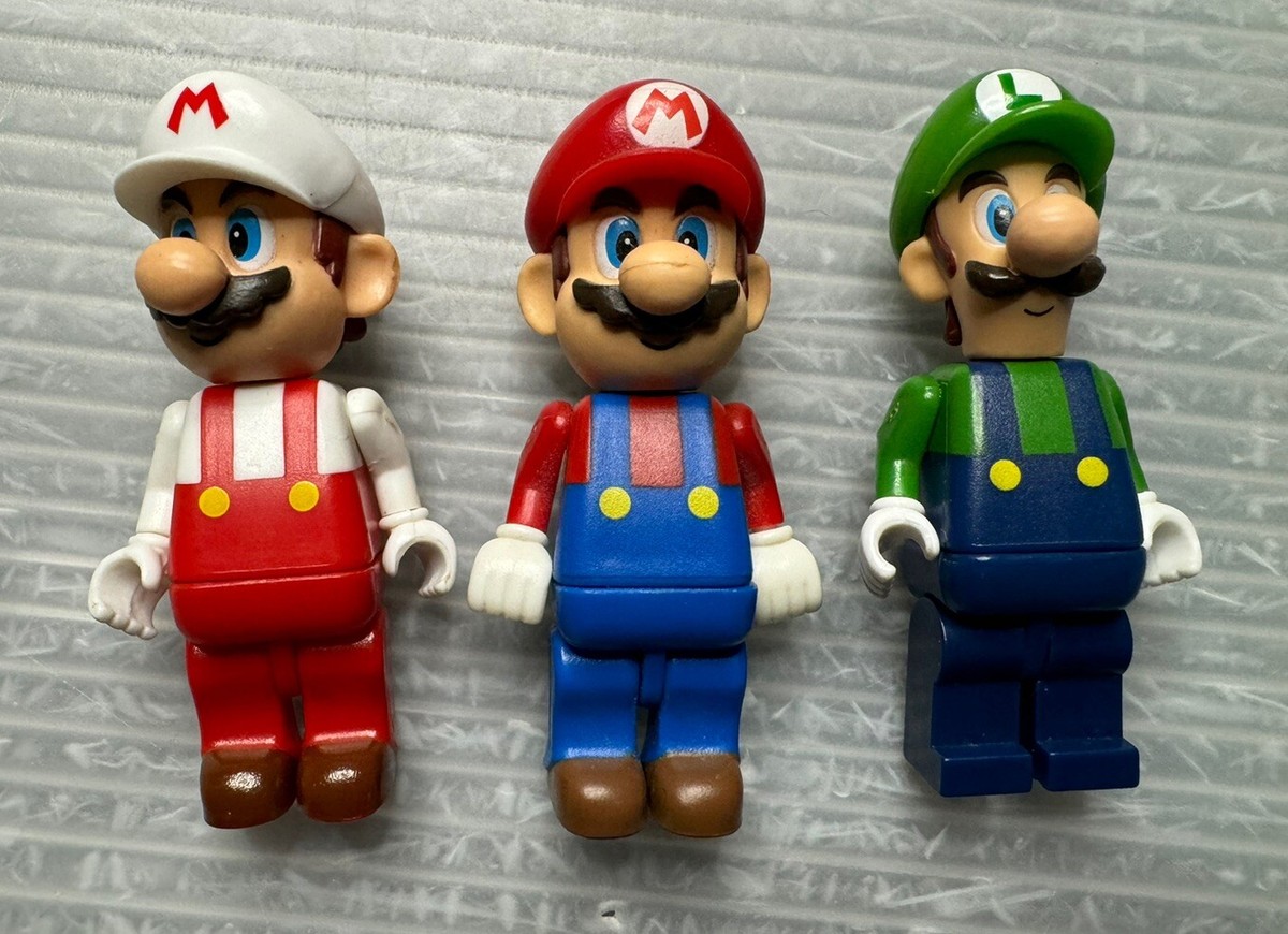Nintendo K'NEX Super Mario Bros. FIGURE LOT/3 Fire Powerup Mario