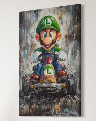Super Mario Bros. Leinwand Bild Luigi Wanddeko Stil Nintendo Mario Kart Deluxe