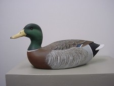 VINTAGE FOWL WEATHER DECOY DUCK - MALLARD. SIGNED JACK COX. MID 1970s