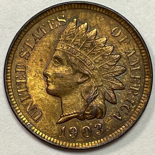 1903 Indian Head Cent Uncirculated UNC Coin #18378