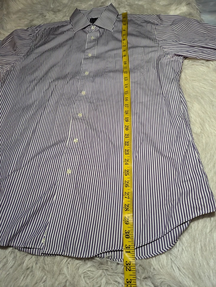 Camisa de Vestir JOS A BANK Colección Ejecutiva A MEDIDA Para Hombres 16.5-34 Púrpura RAYAS Foto 4 de 4