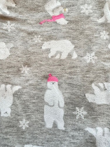 GIRL's Justice Long Sleeve Pajama Set - Grey/Pink Polar Bear - Size XL 14 - Picture 2 of 9