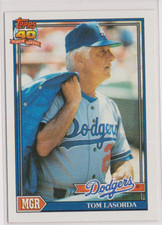 Tom Lasorda Dodgers Mgr 1991 Topps 40 Years of Baseball Card # 789 Near Mint HOF
