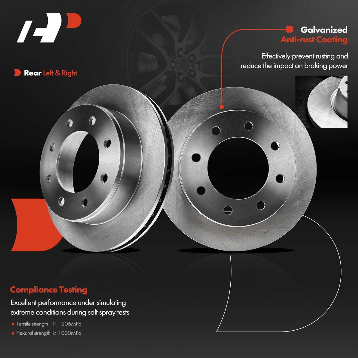 AutoShack Rear Brake Rotors Ceramic Brake Pads Calipers | Replacement For Chevrolet Silverado 2500 HD Classic Silverado 3500 HD GMC Sierra 3500 HD Silverado 2500 Hd Classic Gmc Sie