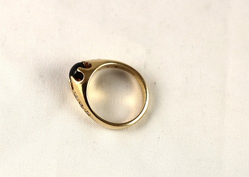 14K Gold Vintage Ring Black Onyx Diamonds 7.1 Grams Size 7.5 - Picture 7 of 10