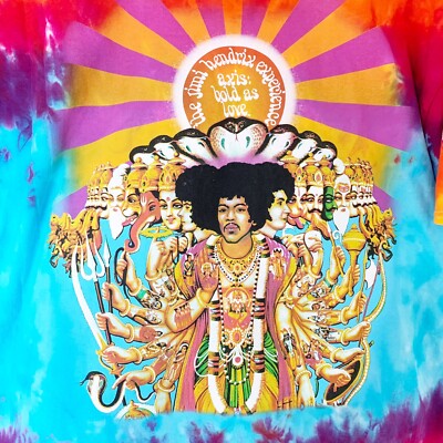 Jimi Hendrix Liquid Blue Axis Bold As Love Tie-Dye T-Shirt S / M
