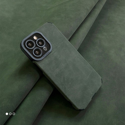 Per iPhone 15 14 13 12 Pro Max 11 custodia sottile protezione obiettivo in pelle lusso - Foto 16 di 23