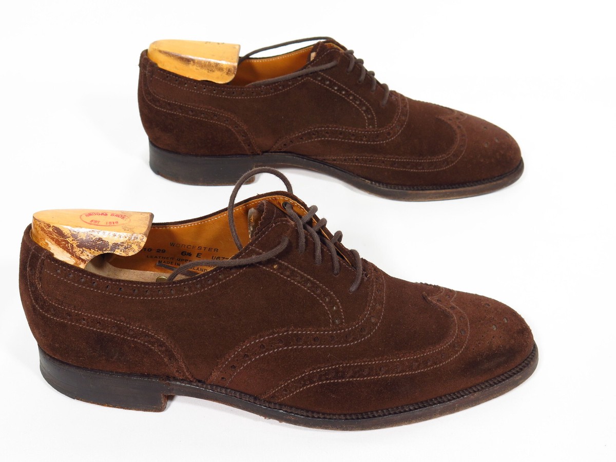 Oxford Crockett & Jones 'Worcester' En Daim Marron - Bout D'aile - Pointure 43 (10 US / 9 UK) - Vintage